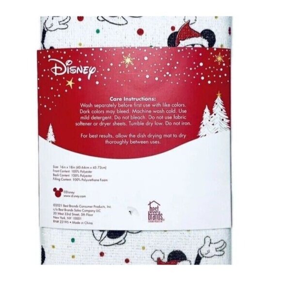 Disney Mickey Minnie Mouse Holiday 2-Pack Dish Drying Mats 16x18 in Christmas - Picture 4 of 4